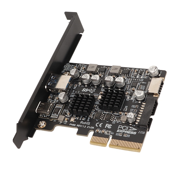 PCIe Typ C-kort 10 Gbps Hög Hastighet Guldpläterade Stift Front Typ E PCIE USB3.2 Utbyggnadskort för Stationär Dator