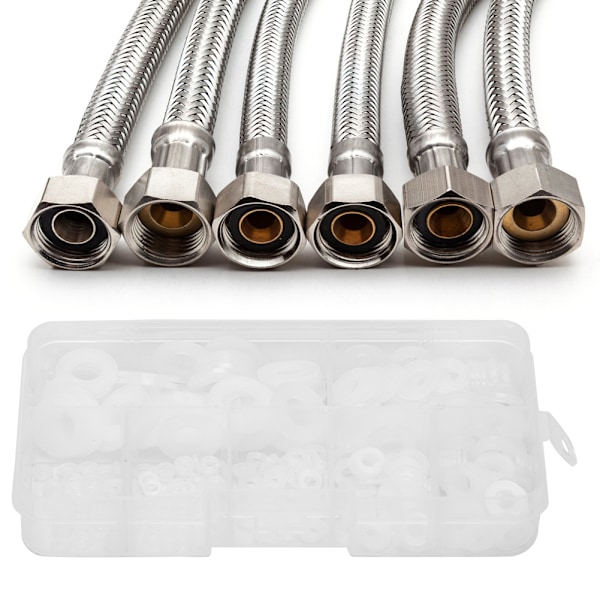 350 st Vita Nylon Plastbrickor Platt Packningsring Kit M2/M2.5/M3/M4/M5/M6/M8