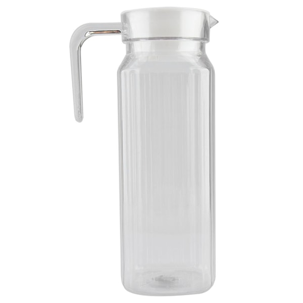 1100 ml Transparent Akryl Saftflaska med Randigt Vatten Isvatten Saftkanna med Lock för Bar Hem