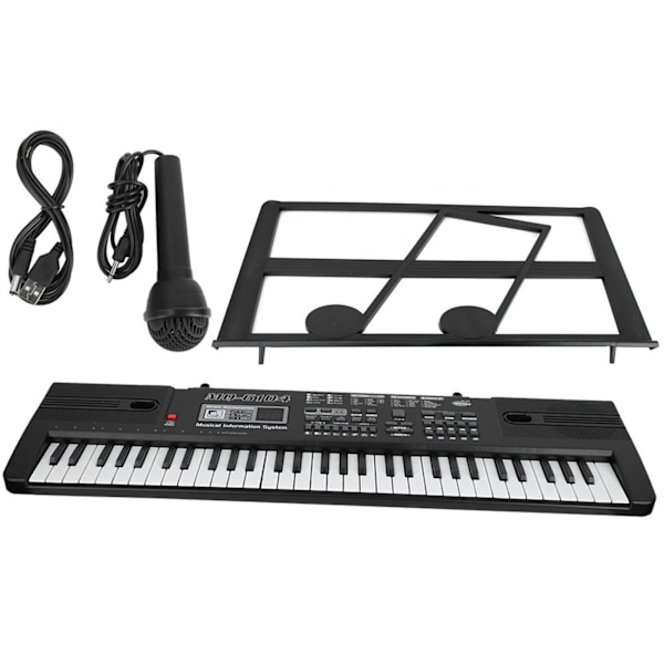 61 Tangenter Digitalt Musik Elektronisk Orgel Portabelt Keyboard med Mikrofon för Barn