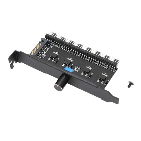 Fläkthub 12V 3-pin 4-pin 1 Knapp 8 Kanaler Stabil Precis Fläktvarvtalregulator med Skruv för Dator CPU Chassi SATA-gränssnitt