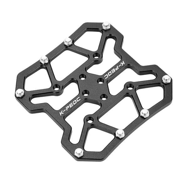 1 par cykelpedalplatformadaptere i aluminiumslegering uden klips til SPD (sort)