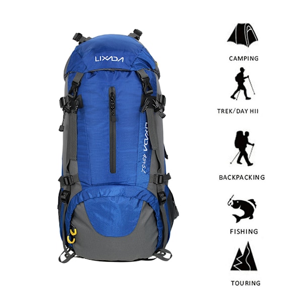 Lixada 50L Vattentålig Utomhus Sport Vandring Camping Reseryggsäck Pack Bergsklättring Vandringsryggsäck Trekkingväska Ryggsäck med Regnskydd