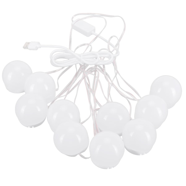 LED Speillys 10 LED Pærer Festes med USB Plugg Sminkelys for Baderomsveggspeil