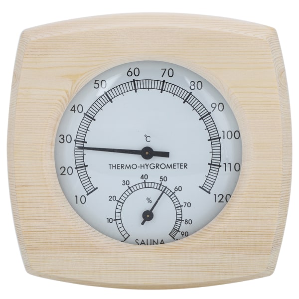 Wood ThermoHygrometer Termometer Hygrometer för Badrumsbastu Tillbehör