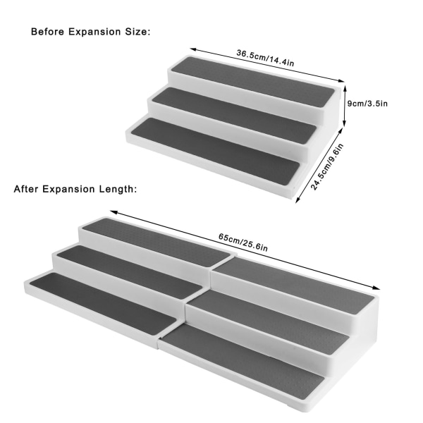 3-vånings kryddhylla Expanderbar steghylla Organizer för användning i skåp