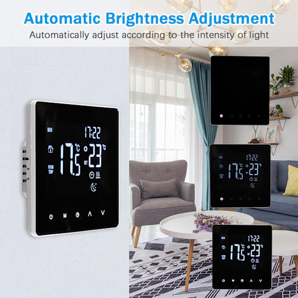 Smart Termostat Temperaturregulator för Vattenburen Värme LCD-Display Pekskärm Veckovis Programmerbara Termostater för Hemmakontor Skola Hotell