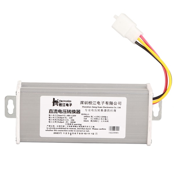 DC 48V‑120V til 12V/15A /180W Konverter Adapter for Elektrisk Sparkesykkel