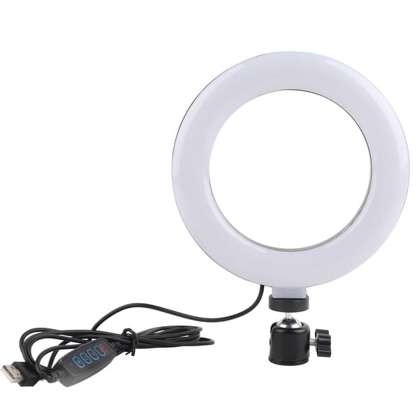 6 tommer Ringformet Fotograferingslys 3 Farver Justerbar Fyldlys USB-interface