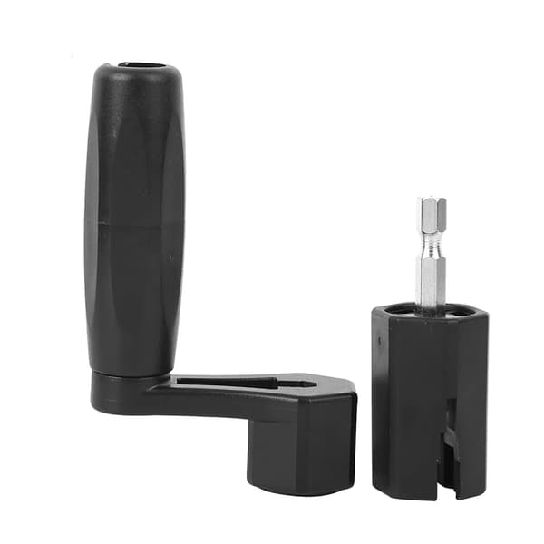 2 i 1 Gitarstrengvikler Svart ABS Brostift Peg Puller Skrutrekker Drillbit