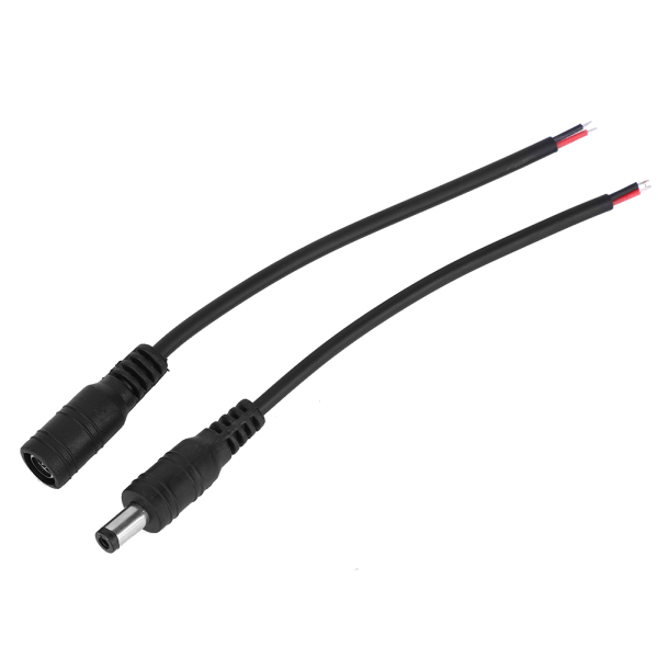 5 par 5,5 x 2,1 mm hane hona power pluggjack anslutningskabel kabel (svart)