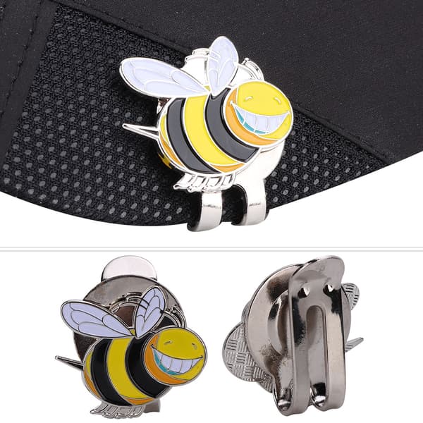 Magnetisk golfcaps-hattvisirklemme med ballmarkør (Liten bie)