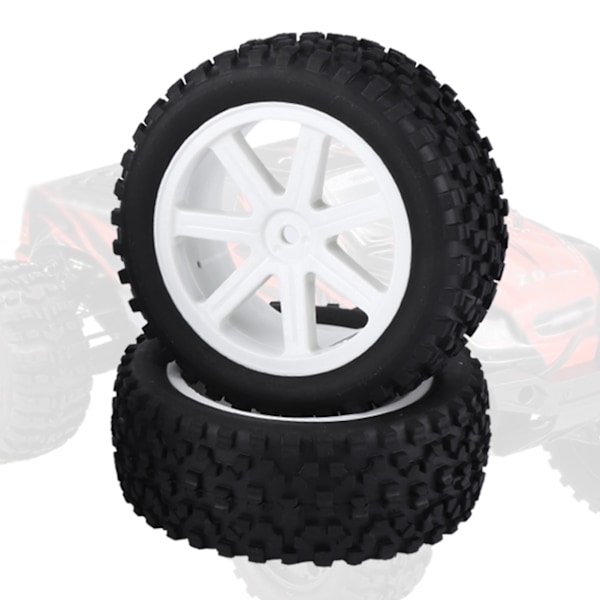 4 stk. 1/10 RC Truck Gummi Dæk Hjul til ZD Racing Buggy Crawler Bil Hvid