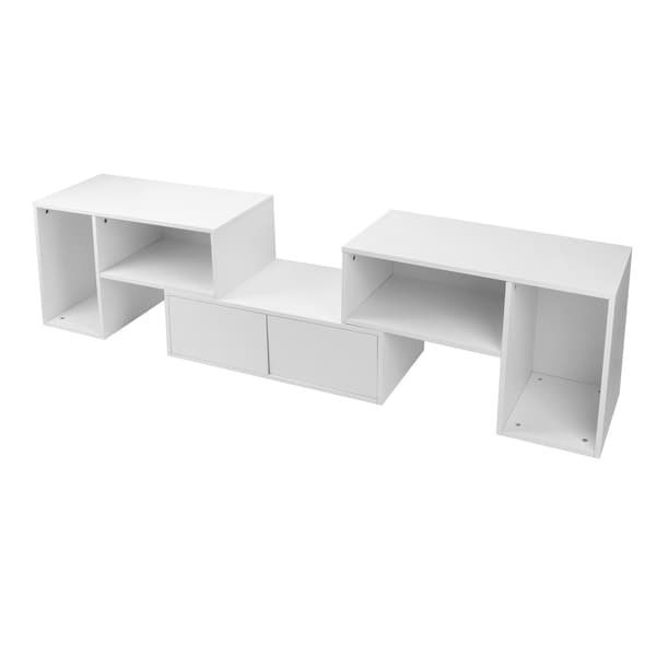 TV-bänk med LED-belysning, låda, vardagsrumsmöbel, set med paneler