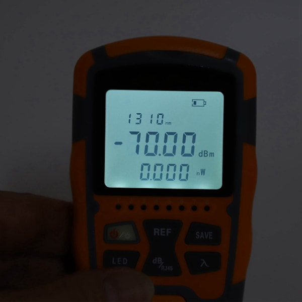 Mini Optisk Effektmåler Bærbar Optisk Fiberkabel Tester Multimeter med LED-lys
