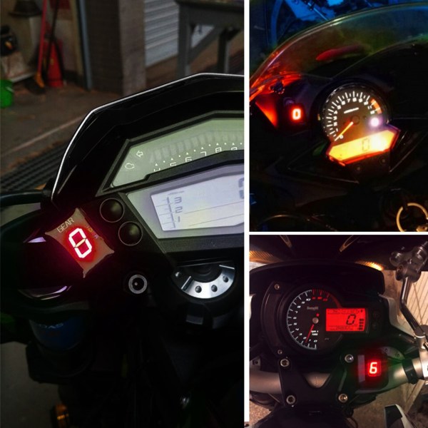 Motorcykel ECU Plug Mount 6-växlad digital växelindikator display för Honda CB400F CB500X CB650F