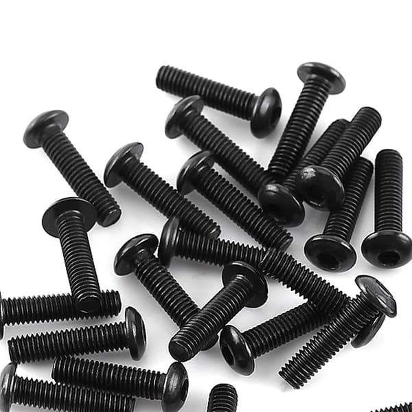 M3 Sorte Legeret Stål Hex Socket Skruer Bolt og Hex Møtrikker Spændeskiver Sortiment (Knaphoved)