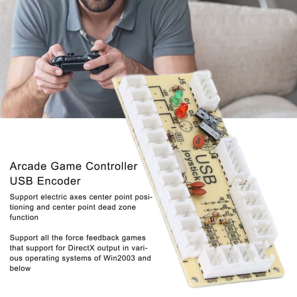 Arcade Spelkontroll USB Encoder Noll Fördröjning USB till Joystick Knapp för PC för MAME för Raspberry Pi RetroQM070916 (Enkel)