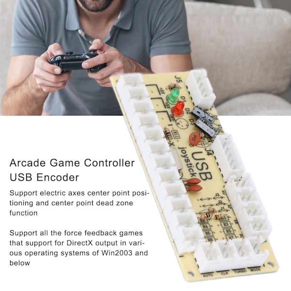 Arcade Spillkontroller USB Encoder Null Forsinkelse USB til Joystick Knapp for PC for MAME for Raspberry Pi RetroQM070916 (Enkelt)