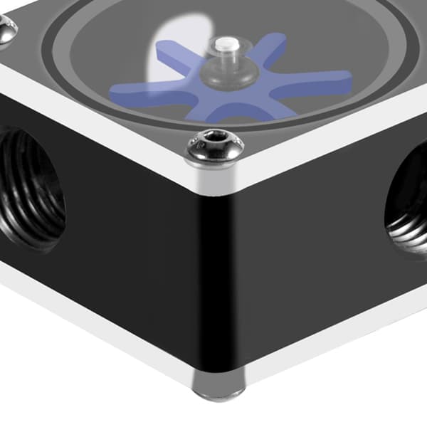 6 Impeller 3-vejs Flow Meter Indikator til PC Vandkølingssystem G1/4 Gevind