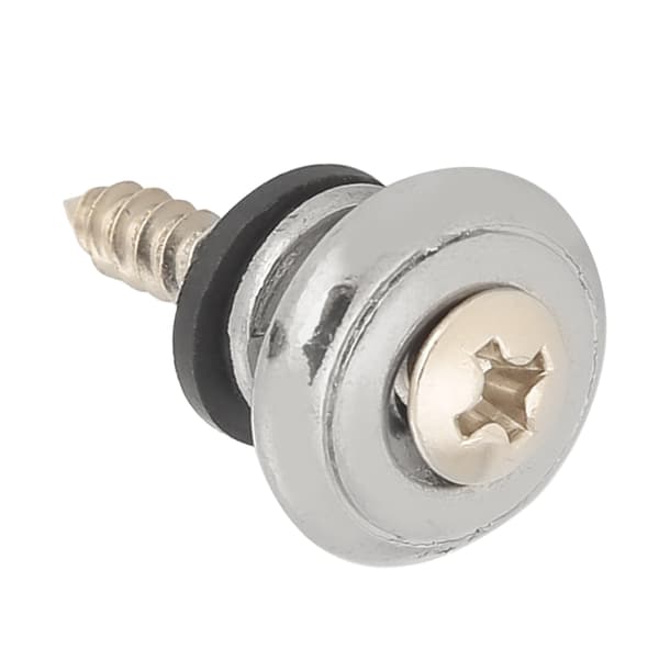 10 st Gitarrband Lås Knapp Metall Ändstift med Skruv för Ukulele Elbas (Silver)