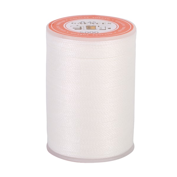 160m/Rulle 0.45mm Polyester Läder Sömnad Rund Vaxad Tråd Sladd DIY Hantverk (Vit)