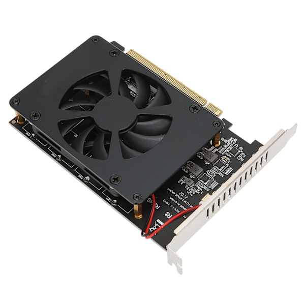 M.2 PCIE-adapter PCIe 4.0 X16 till 4-port M.2 NVMe med kylfläkt NVME RAID-kort 4x32Gbps M.2 SSD-adapter för Windows