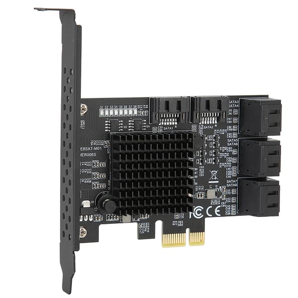PCI E til SATA3.0 Utvidelseskort 8 Porter Adapter Riserkort Stasjonær Datamaskin Tilbehør