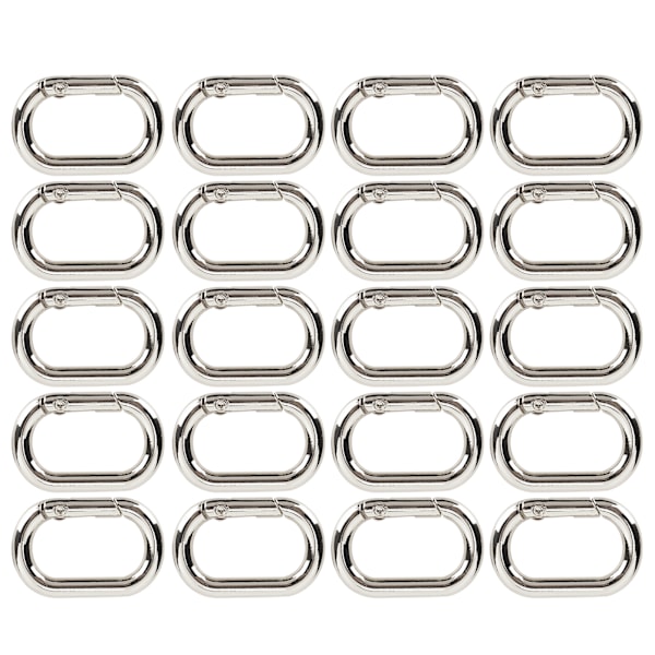 20 st Oval Fjäderspänne 23mm Legering Snäppkrokar Clip för Väskor Plånböcker Nyckelring Rem Svart