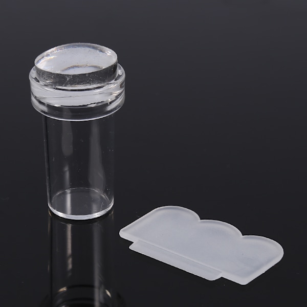 Fashionabel Transparent Silikon Nagelack Stämpel & Skrapa Set Manikyrverktyg