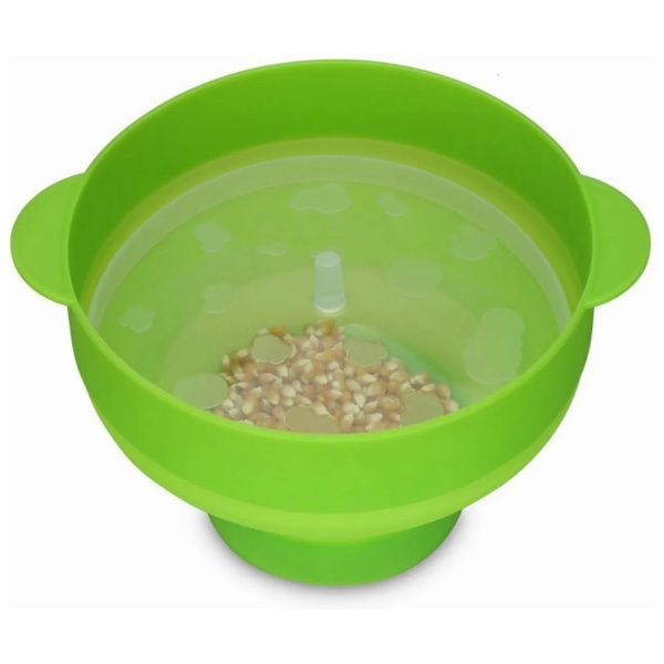 Mikrovågsugns Popcorn-Poppare i Silikon, Vikbar Silikon Popcorn-Maker Skål med Handtag och Lock