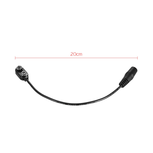 9V Batteriklämma Omvandlare Snap Kontakt 2.1mm * 5.5mm Hona Plugg för Gitarr Effekt One Spot Strömförsörjning