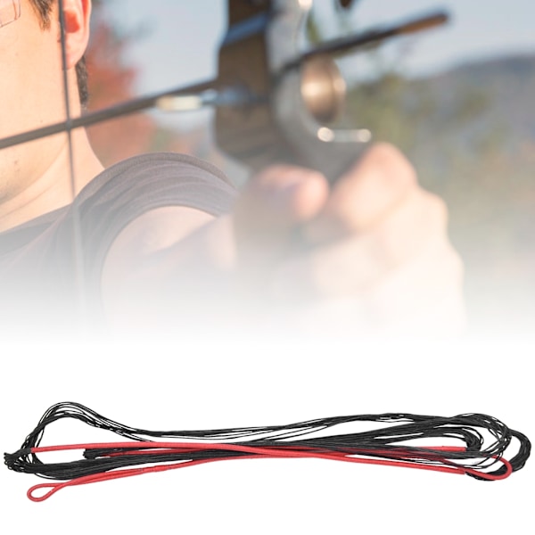 Nylon Universal Bueskydningsudstyr Forsyninger Buestreng til Recurve Bue Langbue Jagt Sort Rød 12 Tråde 68