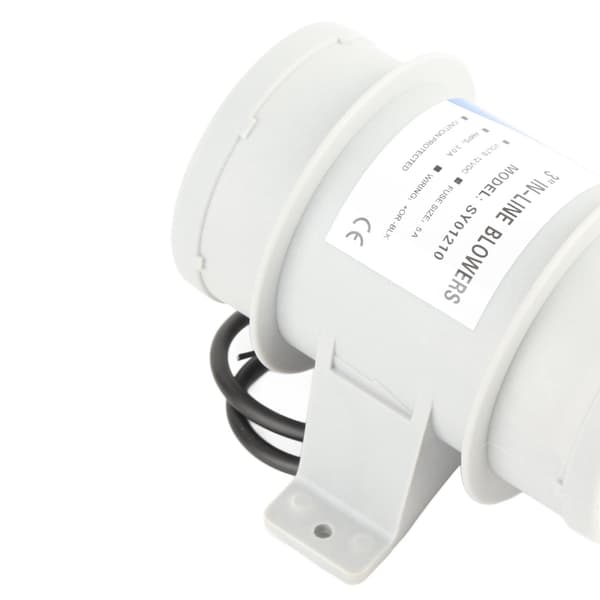 3 tommer 12V Støjsvag Inline Blæser Inline Marine Lænse Luftblæser til Yachts Både Luftcirkulation