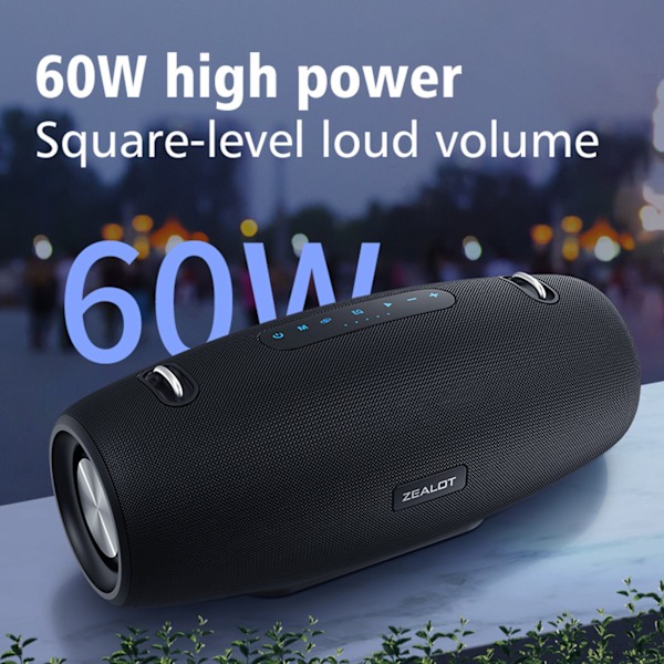 Bluetooth-kaiutin IPX6 vedenkestävä 60W kannettava langaton subwoofer-stereokaiutin rannalle ja retkeilyyn