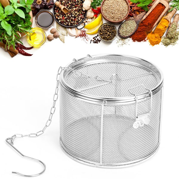 Te-kugle si i rustfrit stål Suppe Krydderier Separationskurv Krydderifilter 14 x 10 cm