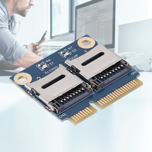 Mini PCIe til Dobbelt Micro Secure Digital Hukommelseskort Adapter Konverter Udvidelseskort