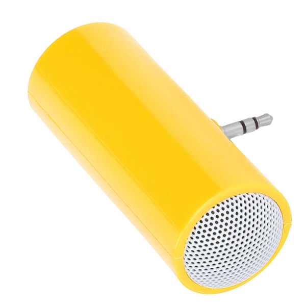 3,5 mm:n liitännällä varustettu stereo mini kaiutin, kannettava langaton plug-in kaiutin matkapuhelimille ja tableteille, keltainen