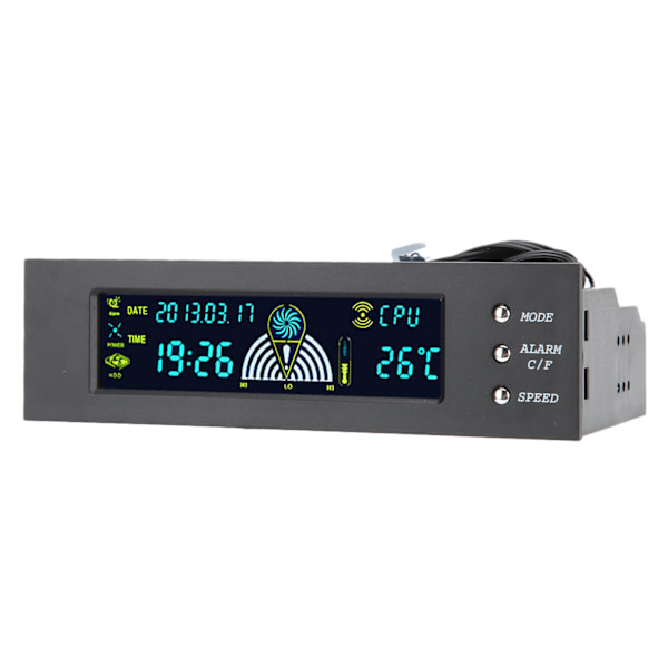 Datamaskin 3-Viftehastighetskontroller CPU/HDD/SYS Temperaturkontroll LCD Frontpanel 5.25in STW‑5023