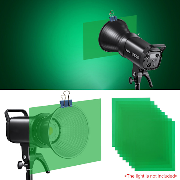 9 st 30 * 20 cm Fotograferingsljus Färgfilter Set Transparent Ljus Gel Ark för Studiofotografering Porträtt Videoinspelning
