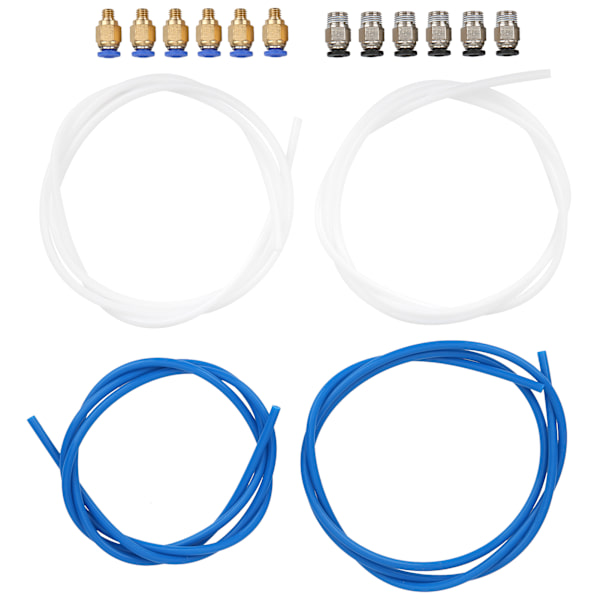4 stk. PTFE-slange, 6 stk. PC4M6-kobling, 6 stk. PC4M10-kobling, 3D-printertilbehør