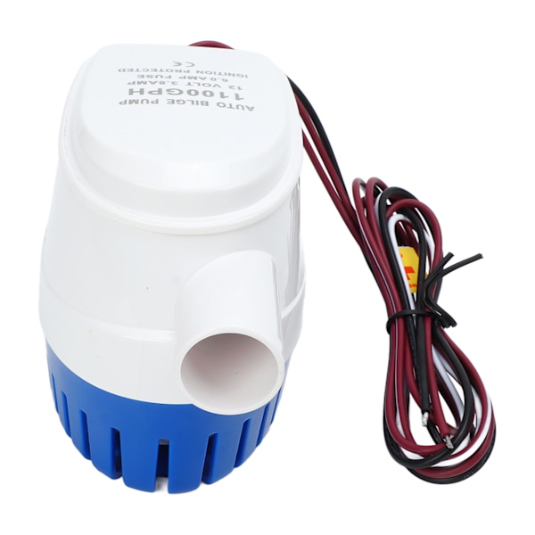 Automatisk Självdränerande Båtpump 12V Plast Båttillbehör med Flytströmbrytare 1100GPH
