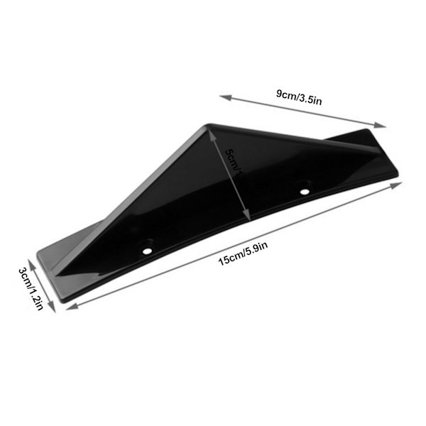 Blank Sort Hajfinne Bagkofanger Diffuser Læbe Spoiler Kit med Monteringsskruer Universal