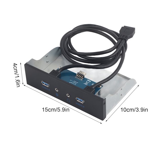 USB3.0 AUDIO Levykeaseman etupaneeli 3.5 tuumaa 2 USB3.0 liitäntää mikrofonilla ja audiolla