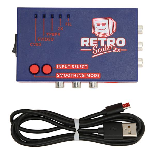 For RetroScaler2x Konverter A V Til HD Multimedia Interfa Cecompatible for RetroScaler2x Linjemultiplikator Blå