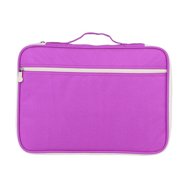 A4 Dokumentväska Filmapp Portfölj Organizer Dator Notebook Fodral med Dragkedja (Lila)
