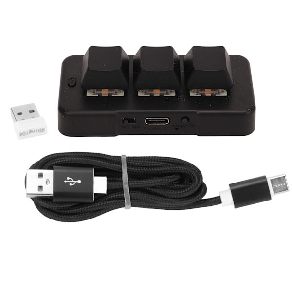 3-knappars tangentbord RGB-bakgrundsbelysning USB 2.4g trådlöst tre knappar tre lägen Mini HID programmerbart mekaniskt tangentbord