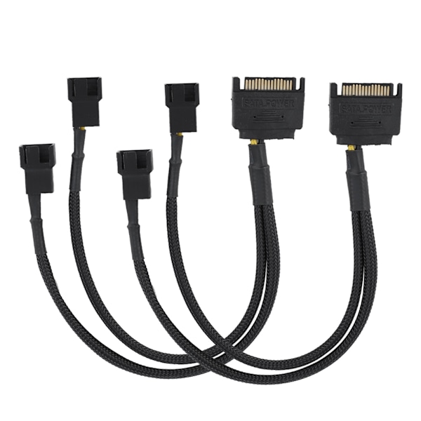 SATA 15Pin - 2*4Pin tuulettimen virtasovitin kaapeli 2-suuntainen muunnin 22AWG kaapeli