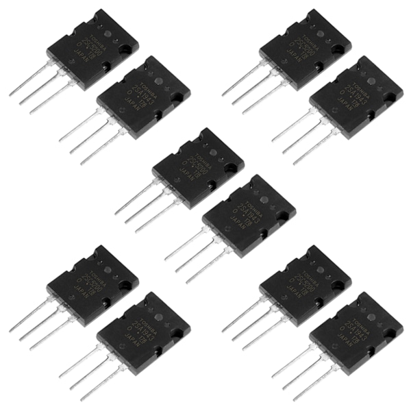 5 Par Sort 2SA1943 2SC5200 Høj Effekt Matchede Audio Transistorer