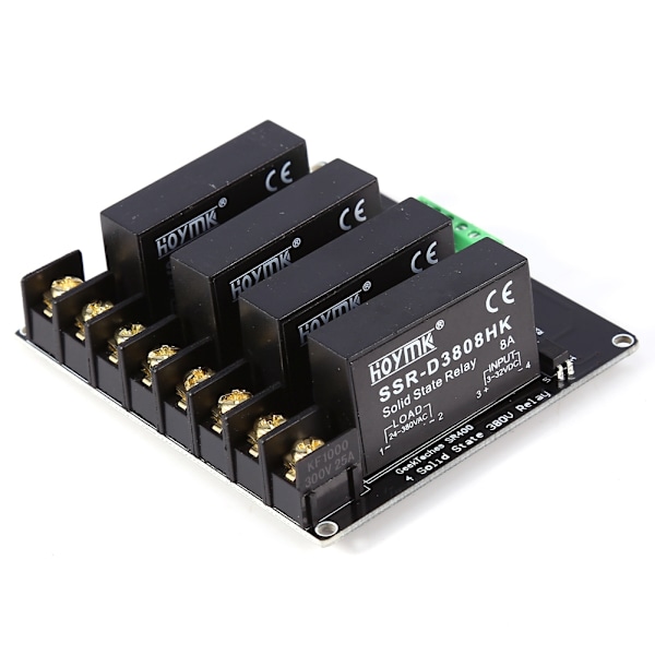 380V 8A 4-kanals Solid State Relämodul Kort SSR Switch Controller